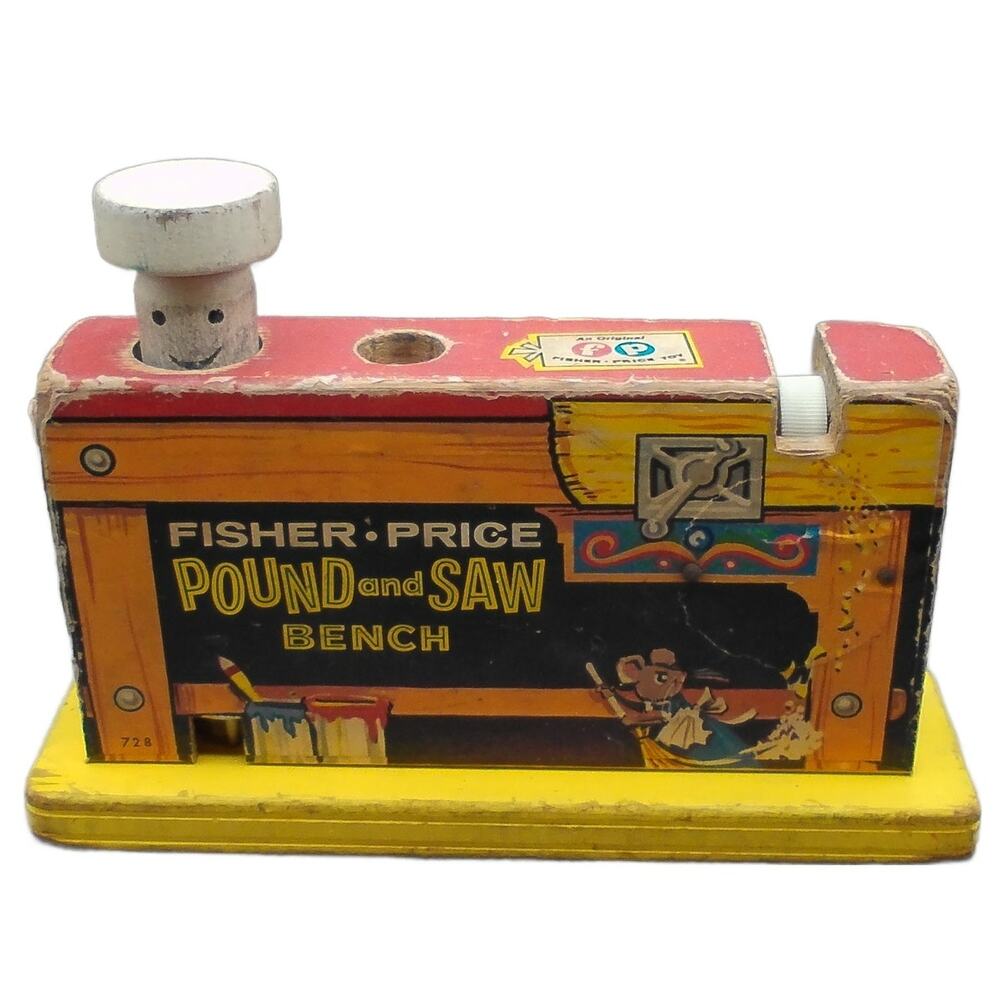 Fisher Price #728 Pound & Saw Bench No Hammer or Saw (1965-1967) Vintage